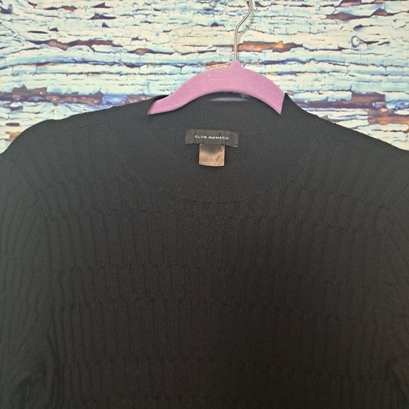Clubmonaco Signature Ribbed Mock Neck Sweater SZ L - Picture 5 of 6